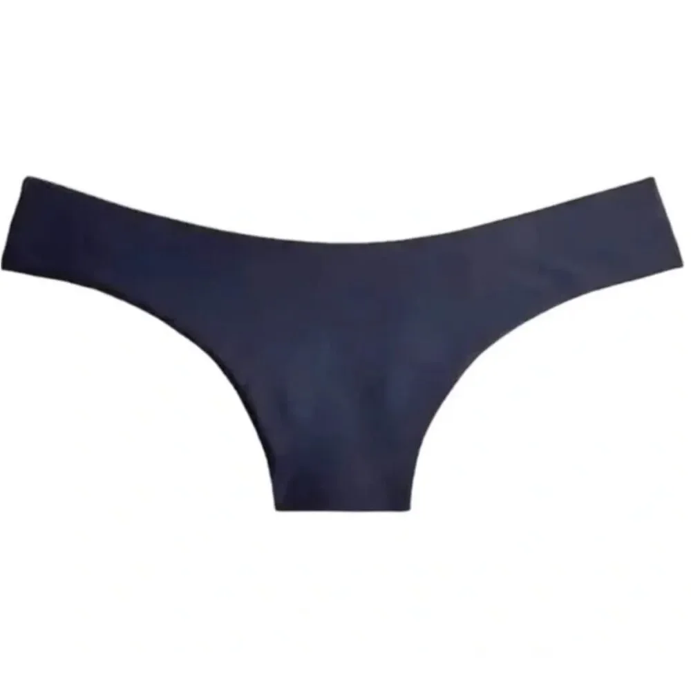 J. Crew Curved Waist Cheeky Bikini Bottom Navy Blue Size 2X NWT
